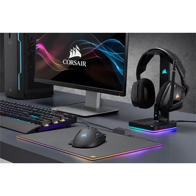 Corsair ST100 RGB 7.1 hangkártyával prémium fejhallgató állvány