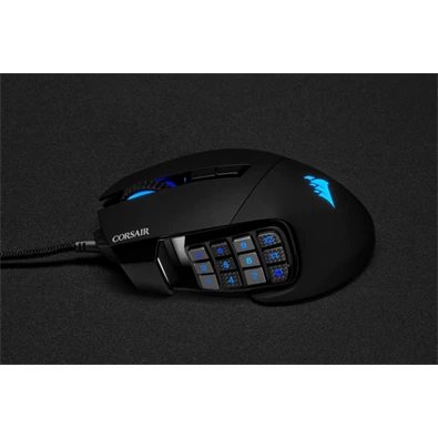 Corsair Scimitar Elite RGB Fekete 18000DPI Gamer egér