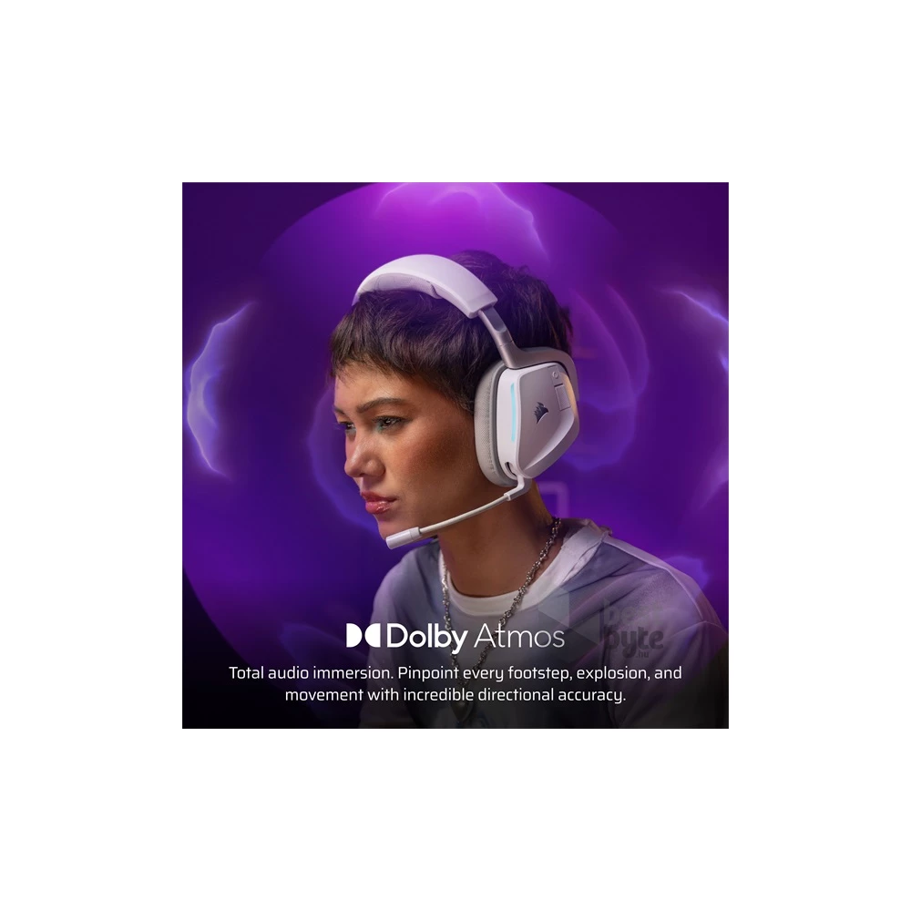 Corsair VOID v2 Dolby Atmos fehér vezeték nélküli gamer headset