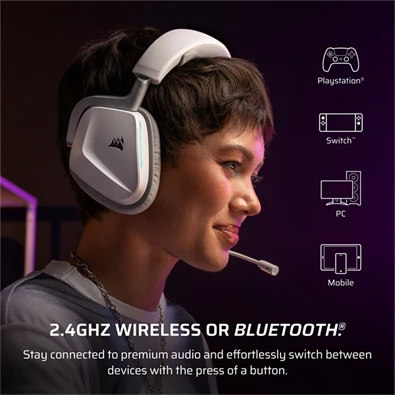 Corsair VOID v2 Dolby Atmos fehér vezeték nélküli gamer headset