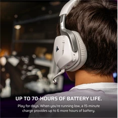 Corsair VOID v2 Dolby Atmos fehér vezeték nélküli gamer headset