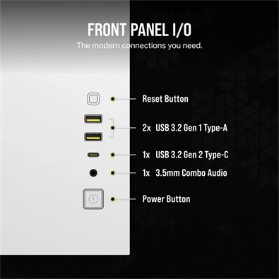 Corsair iCUE LINK 2500X RGB Dual Chamber fehér (táp nélküli) ablakos mATX ház