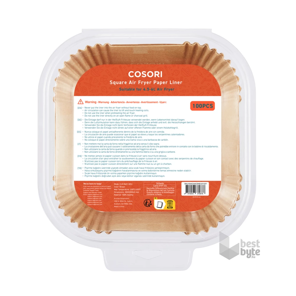 Cosori forrólevegős sütőhöz 100db papírtányér
