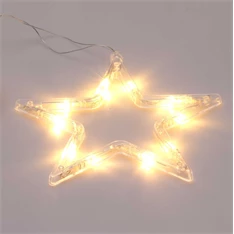 Csillag alakú 18x18cm/meleg fehér LED-es tapadókorongos fénydekoráció