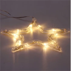 Csillag alakú 18x18cm/meleg fehér LED-es tapadókorongos fénydekoráció