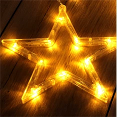 Csillag alakú fix fényű/2,5m/meleg fehér/12db LED-es USB-s fénydekoráció