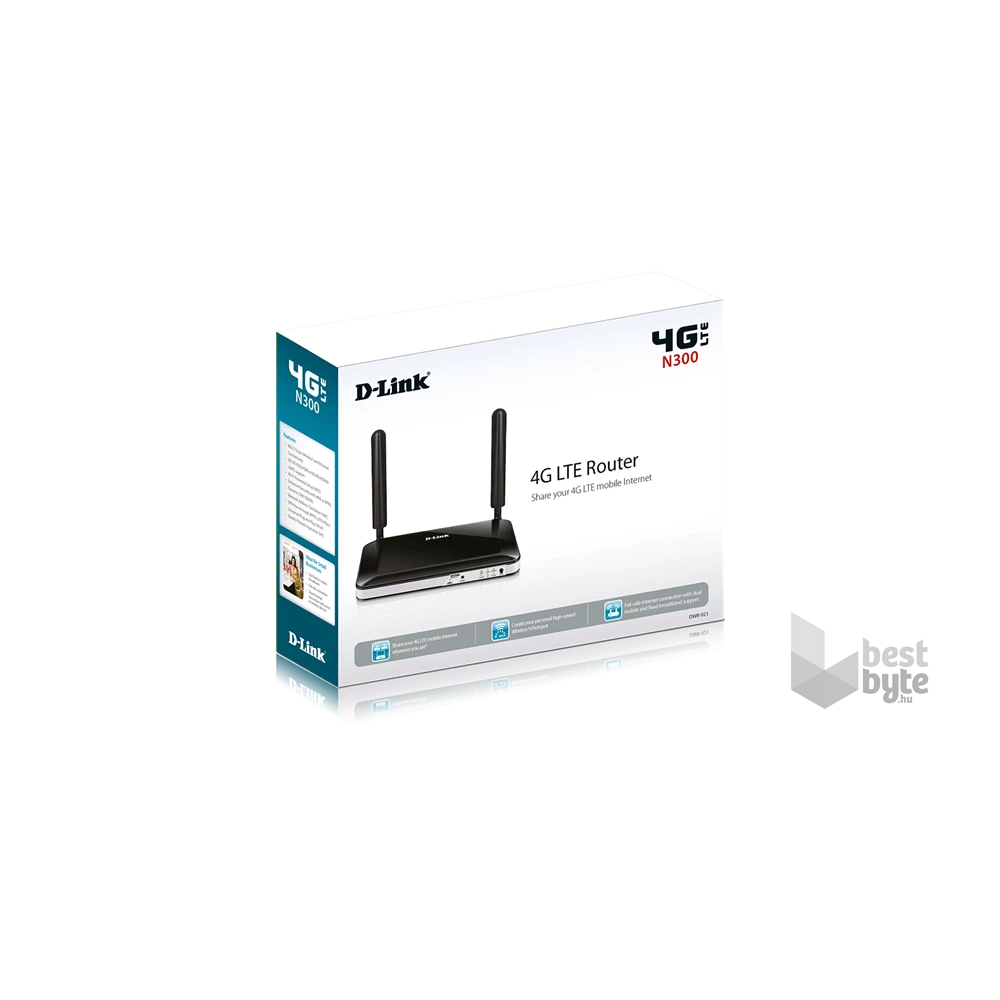 D-Link DWR-921/E 4port FE LAN LTE Router SIM kártya foglalattal