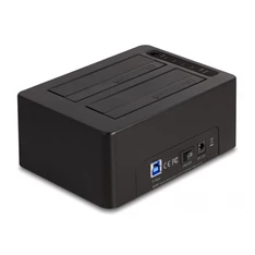 Delock 64187 USB 3.0 Dual Docking Station 2x SATA HDD/SSD klónozás és törlés funkció
