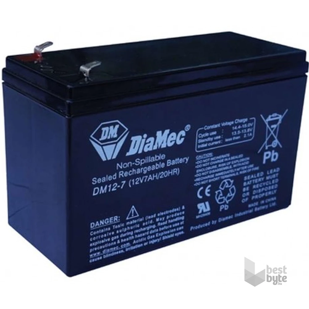 DIAMEC DM12-7/zárt/gondozásmentes/AGM/VRLA/SLA/akkumulátor