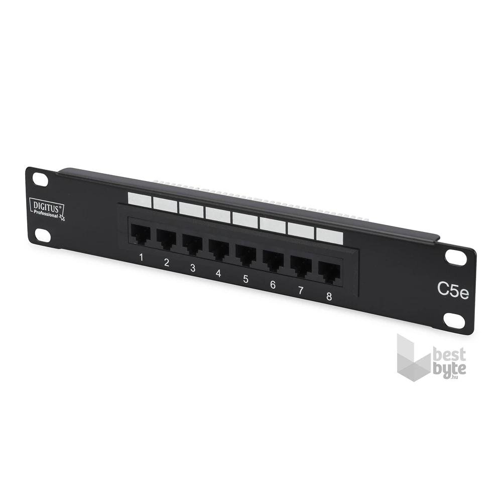 DIGITUS 10" 1U 8portos Cat5E árnyékolatlan patch panel