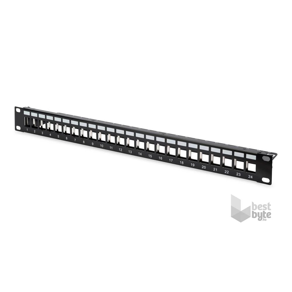 DIGITUS 24port 19" 1U fekete moduláris üres Patch Panel