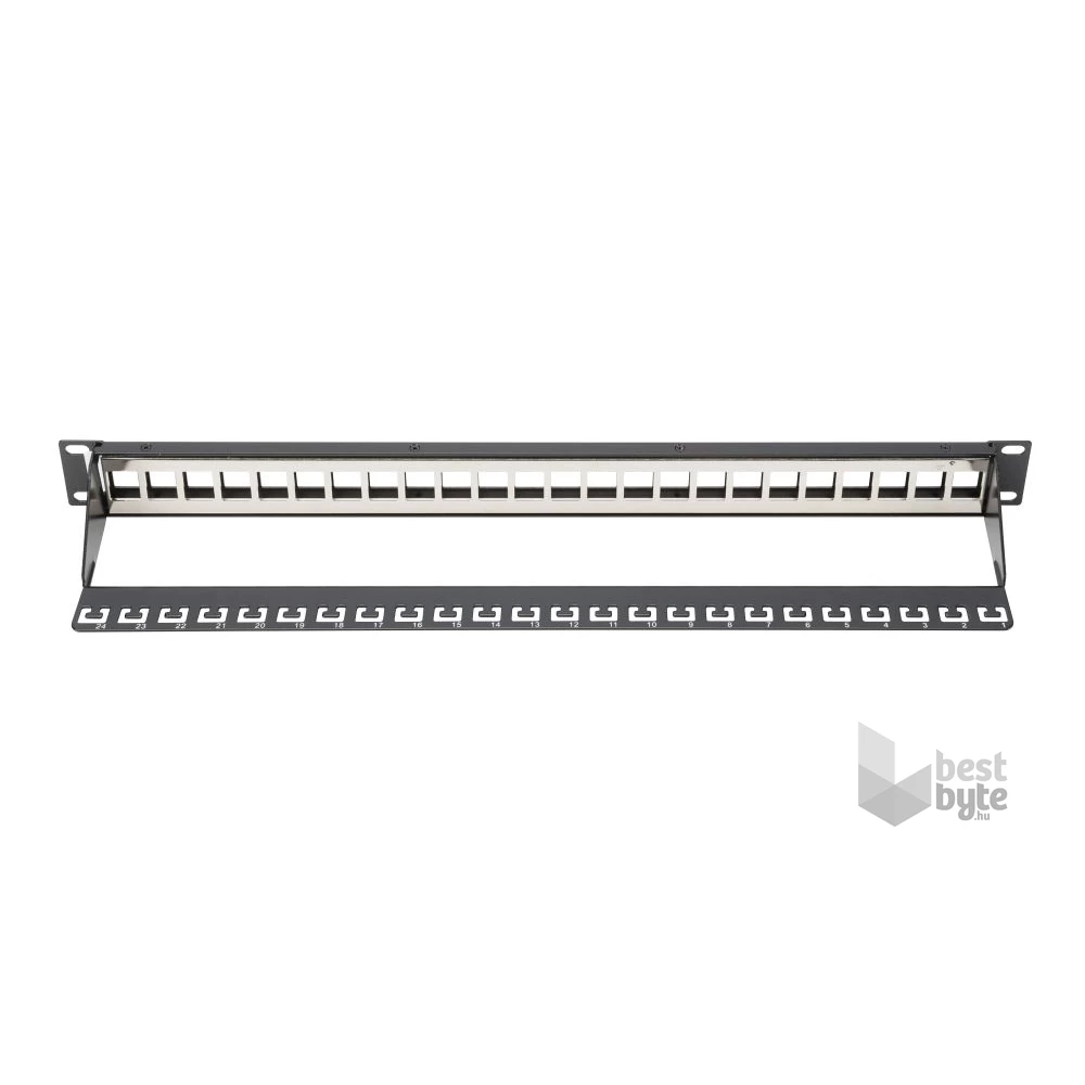 DIGITUS 24port 19" 1U fekete moduláris üres Patch Panel