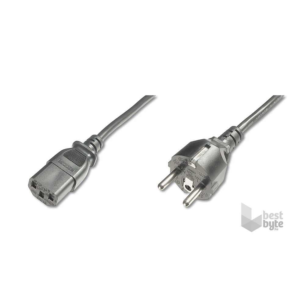DIGITUS 250V 10A IEC C13 csatlakozó CEE 7/7 schuko dugó 1,2m tápkábel