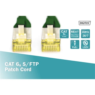 DIGITUS CAT6A S-FTP LSZH 2m zöld patch kábel