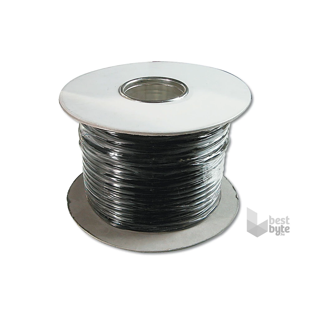 DIGITUS CCA AWG26 6 eres 100m fekete lapos telefonkábel