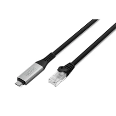 DIGITUS Cat.6A 1GbE RJ45 S/FTP LSZH USB 3.2 Gen1 type-C Ethernet kábel 15m DIGITUS Cat.6A 1GbE RJ45 S/FTP LSZH USB 3.2 Gen1 type-C Ethernet kábel 15m