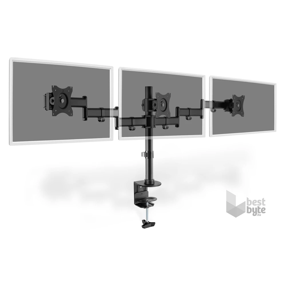 DIGITUS DA-90362 C-bilincses univerzális (VESA 75 / 100) 3-as fekete monitor tartó konzol