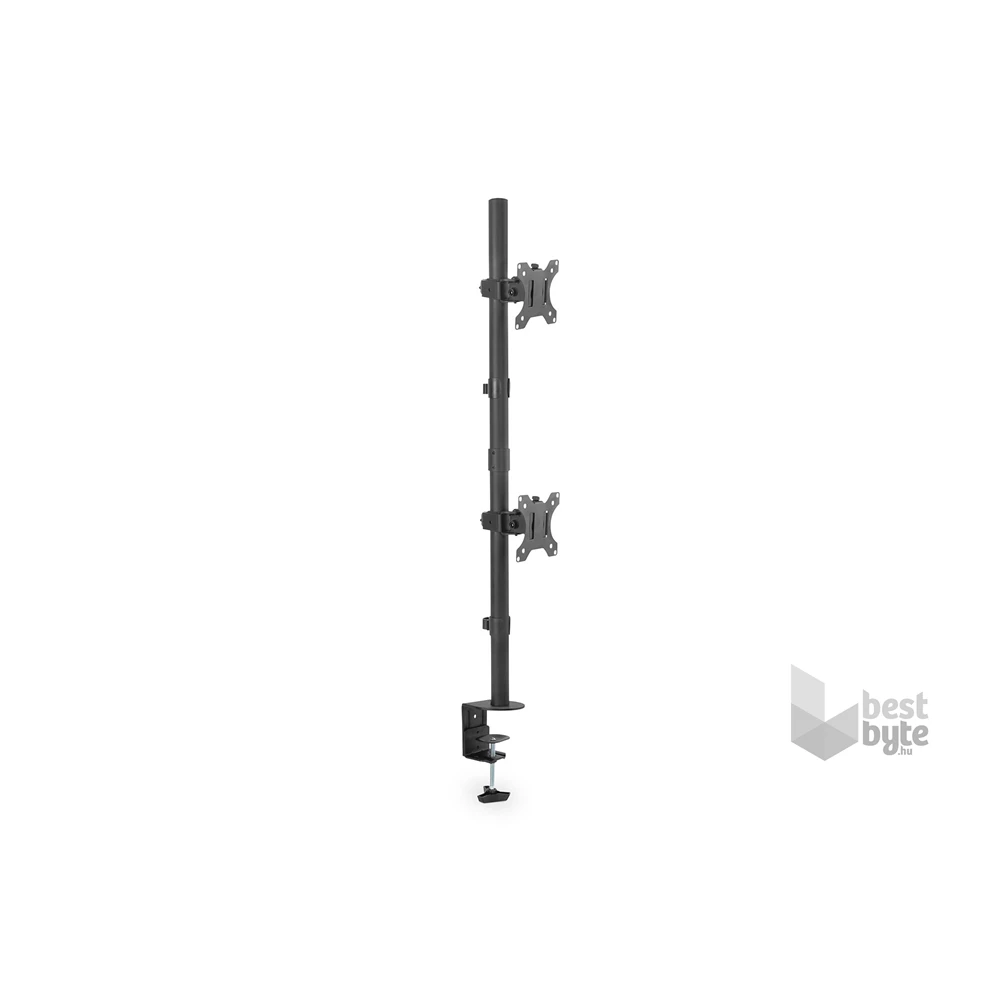 DIGITUS DA-90438 C-bilincses/gyűrűs univerzális (VESA 75/100) 2-es fekete függőleges monitor tartó állvány