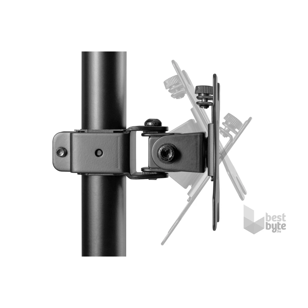 DIGITUS DA-90438 C-bilincses/gyűrűs univerzális (VESA 75/100) 2-es fekete függőleges monitor tartó állvány