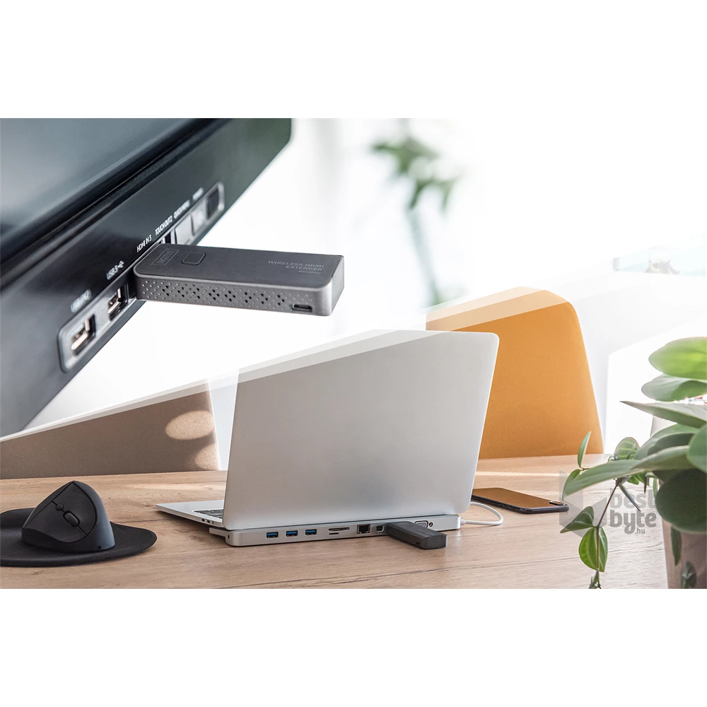 DIGITUS DS-55318 vezeték nélküli HDMI extender szett 50m (adó és vevőegység)