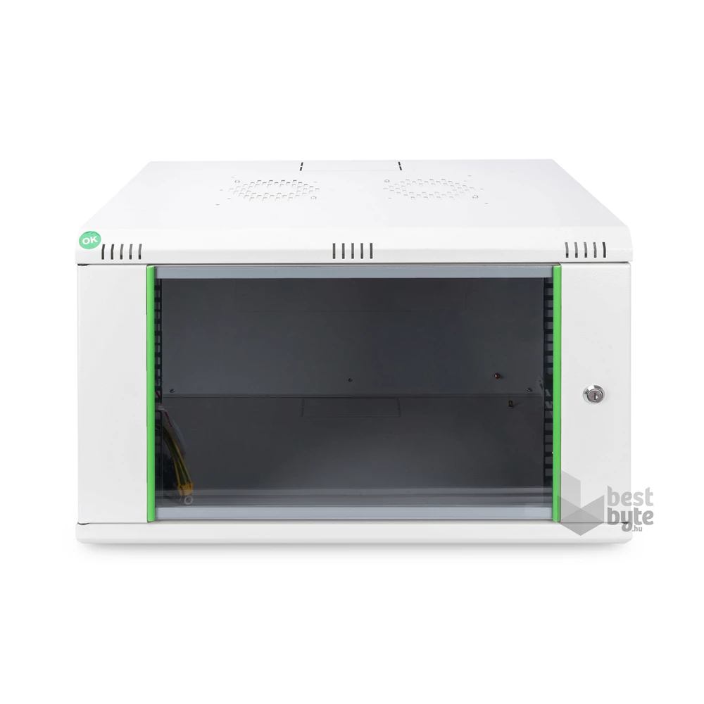 DIGITUS Dynamic Basic 19" 7U 389x600x450mm üvegajtós szürke fali rack szekrény