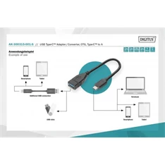 DIGITUS USB 3.0 Type A anya-> USB 3.0 Type C apa 0,15m OTG adapter