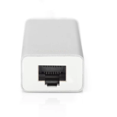 DIGITUS USB Type-C Gigabit Ethernet adapter + 3 portos USB HUB