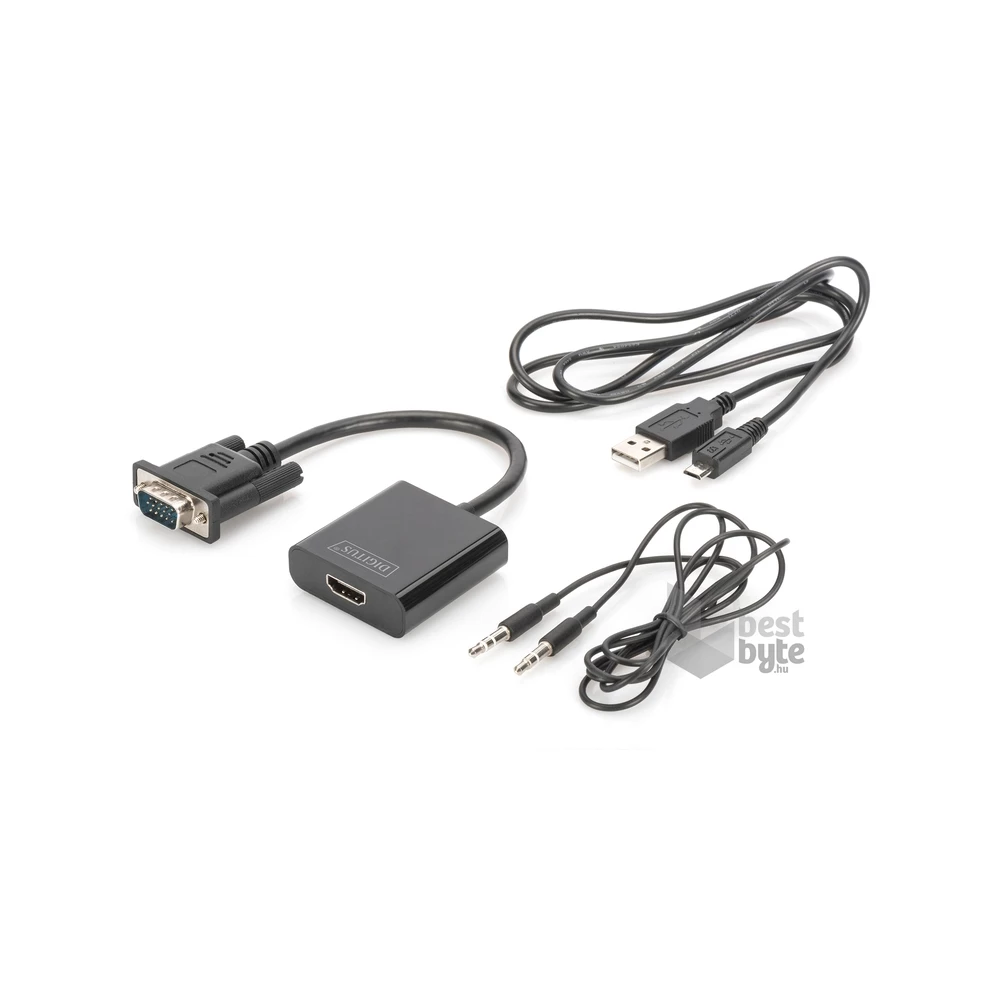 DIGITUS VGA apa -> HDMI anya adapter audio kábellel