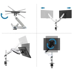 DIGITUS gázrugós C-bilincses univerzális (VESA 75/100) 1-es ezüst monitor tartó konzol