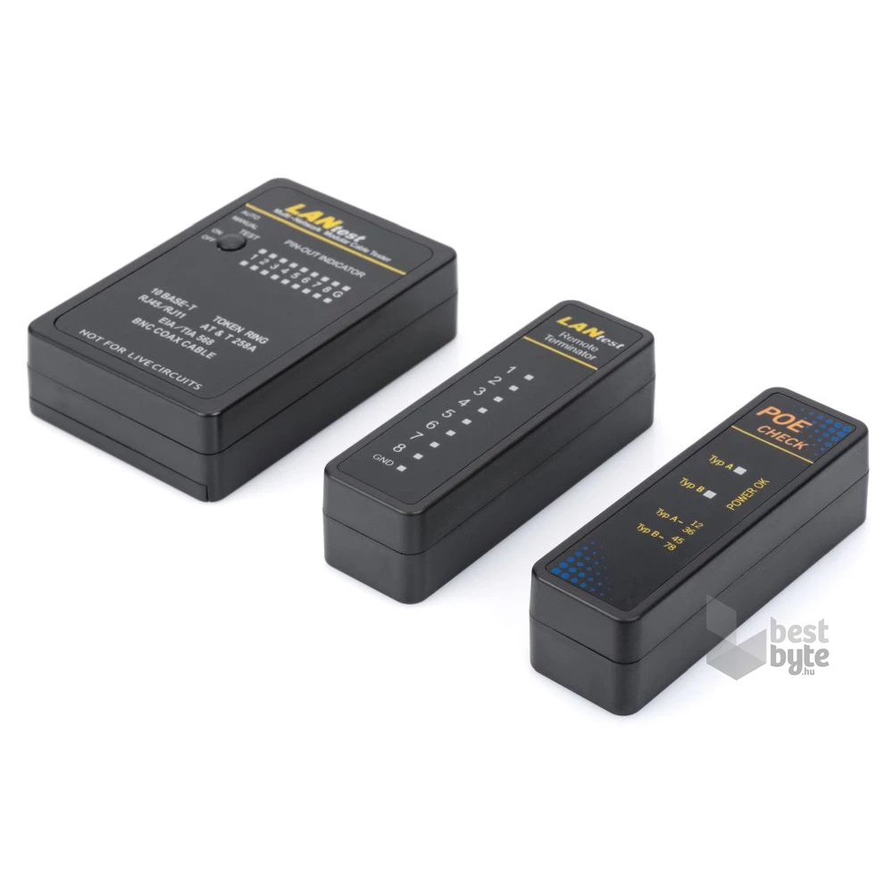 DIGITUS hálózati (RJ45, BNC, PoE) kábel teszter