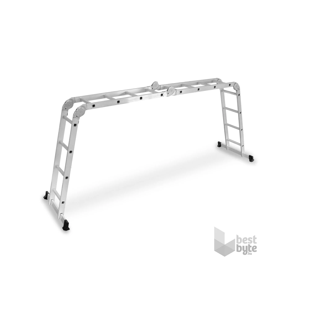 DRABEST 4x4 lépcsős univerzális alumínium létra, összecsukható,125 kg teherbírás, DR-ALU-4X4-HOME