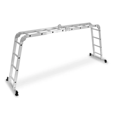 DRABEST 4x4 lépcsős univerzális alumínium létra, összecsukható,125 kg teherbírás, DR-ALU-4X4-HOME