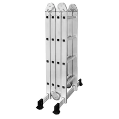 DRABEST 4x4 lépcsős univerzális alumínium létra, összecsukható,125 kg teherbírás, DR-ALU-4X4-HOME