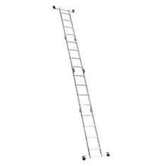 DRABEST 4x4 lépcsős univerzális alumínium létra, összecsukható,125 kg teherbírás, DR-ALU-4X4-HOME