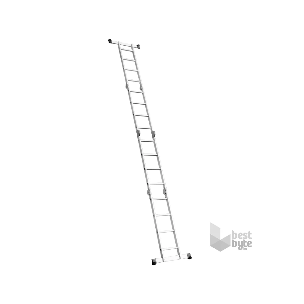 DRABEST 4x4 lépcsős univerzális alumínium létra, összecsukható,125 kg teherbírás, DR-ALU-4X4-HOME