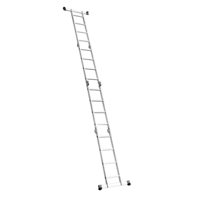 DRABEST 4x4 lépcsős univerzális alumínium létra, összecsukható,125 kg teherbírás, DR-ALU-4X4-HOME