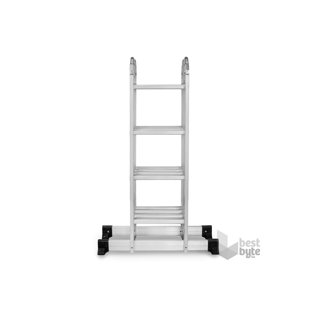 DRABEST 4x4 lépcsős univerzális alumínium létra, összecsukható,125 kg teherbírás, DR-ALU-4X4-HOME