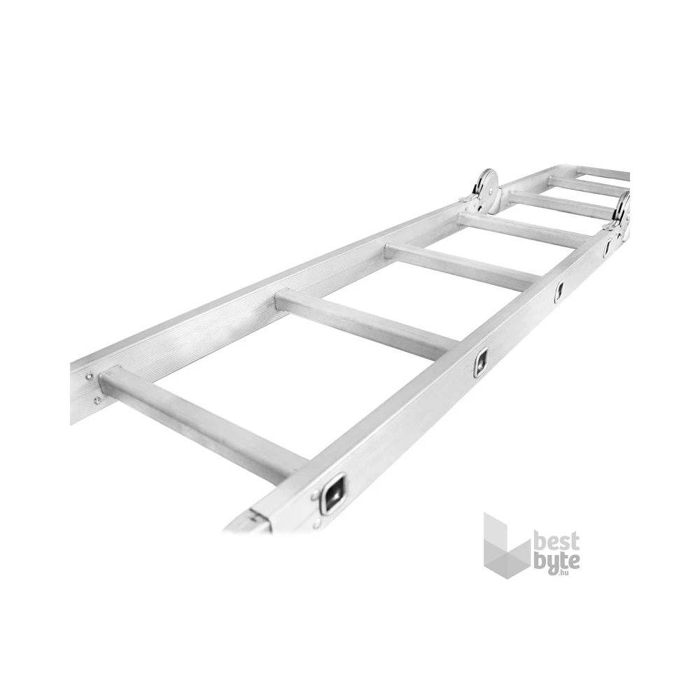 DRABEST 4x4 lépcsős univerzális alumínium létra, összecsukható,125 kg teherbírás, DR-ALU-4X4-HOME