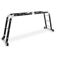 DRABEST HOME 4x3 lépcsős univerzális alumínium és rozsdamentes acél létra, 125 kg DRABEST HOME 4x3 lépcsős univerzális alumínium és rozsdamentes acél létra, 125 kg