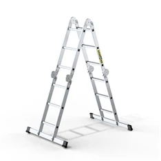 DRABEST HOME 4x3 lépcsős univerzális alumínium létra, összecsukható, 150 kg teherbírás, DR-AL-DU-HOME-4X3
