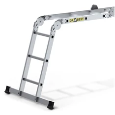 DRABEST HOME 4x3 lépcsős univerzális alumínium létra, összecsukható, 150 kg teherbírás, DR-AL-DU-HOME-4X3