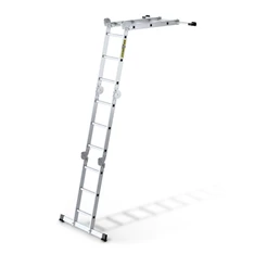DRABEST HOME 4x3 lépcsős univerzális alumínium létra, összecsukható, 150 kg teherbírás, DR-AL-DU-HOME-4X3