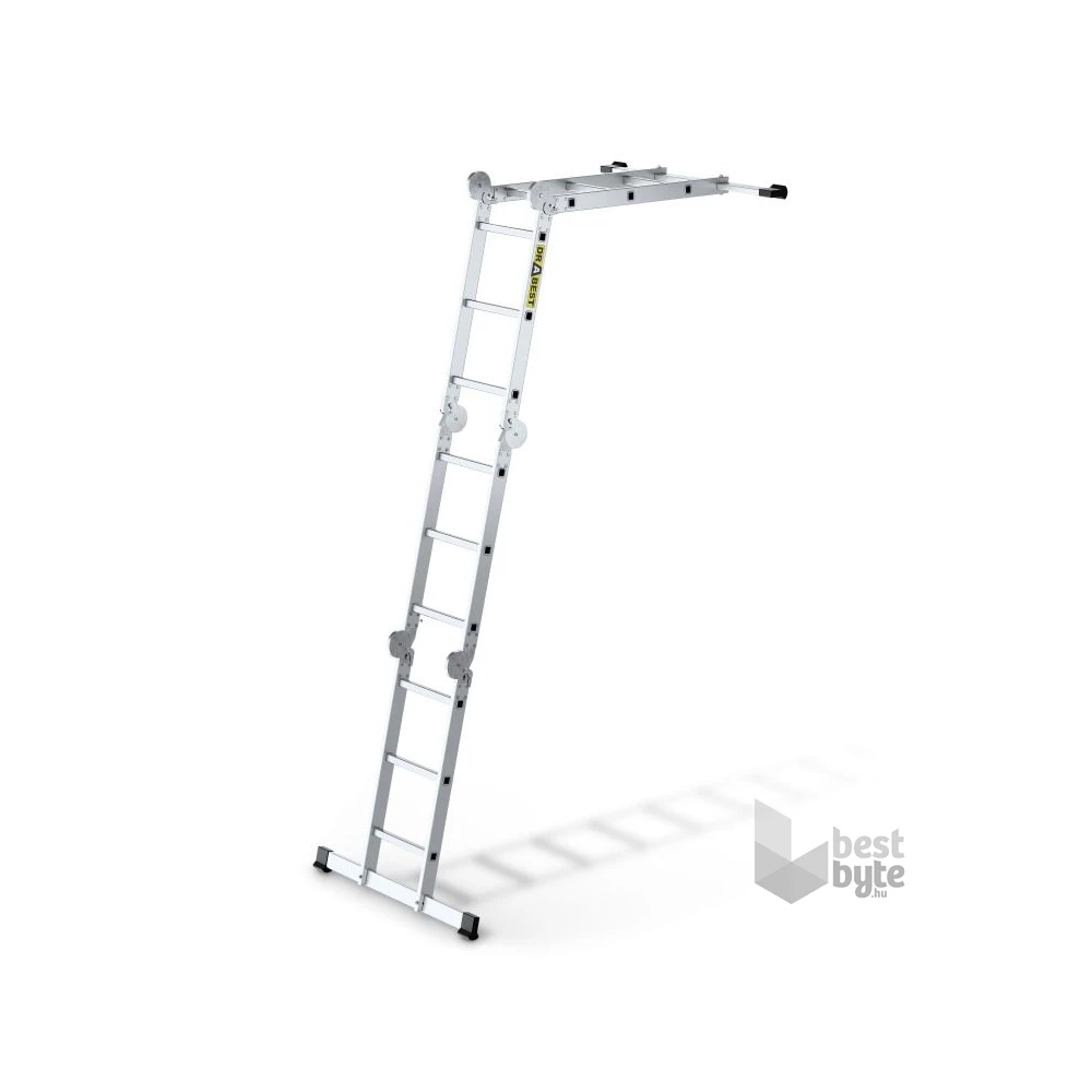 DRABEST HOME 4x3 lépcsős univerzális alumínium létra, összecsukható, 150 kg teherbírás, DR-AL-DU-HOME-4X3