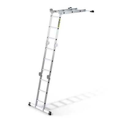 DRABEST HOME 4x3 lépcsős univerzális alumínium létra, összecsukható, 150 kg teherbírás, DR-AL-DU-HOME-4X3