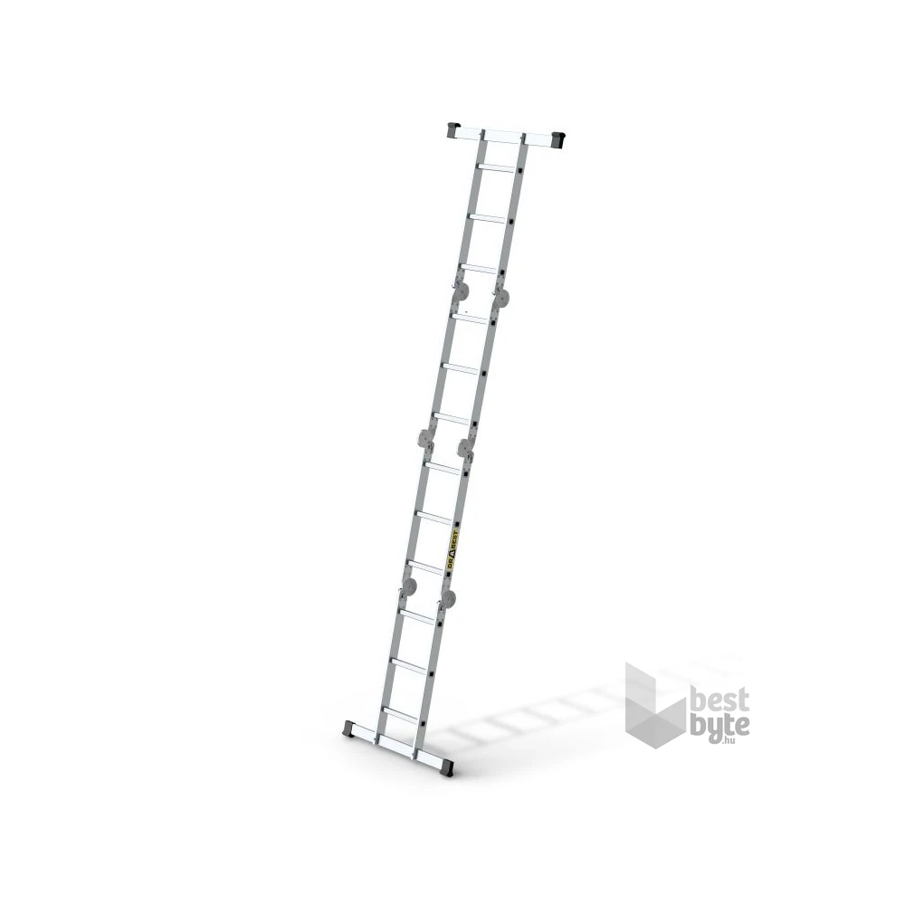 DRABEST HOME 4x3 lépcsős univerzális alumínium létra, összecsukható, 150 kg teherbírás, DR-AL-DU-HOME-4X3