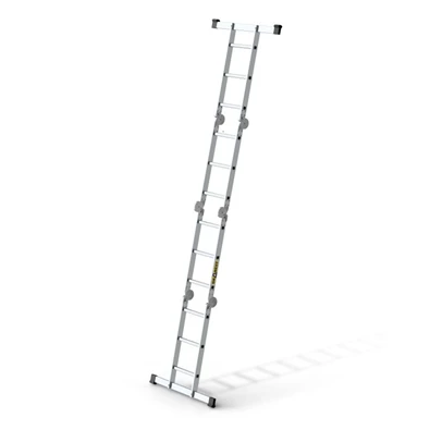 DRABEST HOME 4x3 lépcsős univerzális alumínium létra, összecsukható, 150 kg teherbírás, DR-AL-DU-HOME-4X3