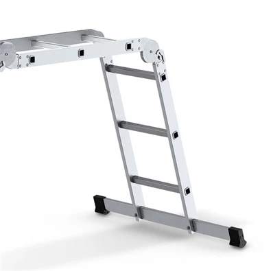 DRABEST HOME 4x3 lépcsős univerzális alumínium létra, összecsukható, 150 kg teherbírás, DR-AL-DU-HOME-4X3