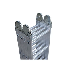 DRABEST HOME 4x3 lépcsős univerzális alumínium létra, összecsukható, 150 kg teherbírás, DR-AL-DU-HOME-4X3