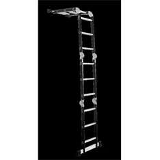 DRABEST HOME és PLATFORM 4x3 lépcsős univerzális alumínium és rozsdamentes acél létra, 125 kg