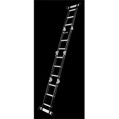 DRABEST HOME és PLATFORM 4x3 lépcsős univerzális alumínium és rozsdamentes acél létra, 125 kg
